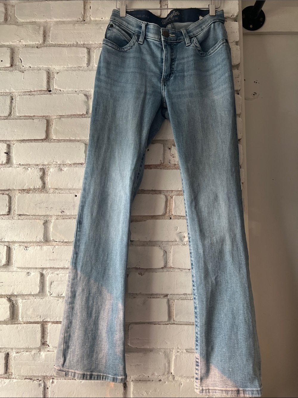 Wrangler Light Blue Flare Jeans stretchy willow riding jeans stretch waist band